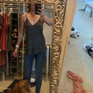 Flowy speckled blue tank